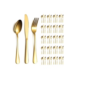 Ensemble de couverts modernes en métal, acier inoxydable, résistant à la rouille, pour une table élégante et un usage quotidien en cuisine. - Product Image 1