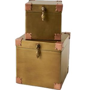 Boîte de rangement de vanité en laiton et aluminium, décorative et prestigieuse, pour hôtels et décoration de table à domicile - Product Image 2