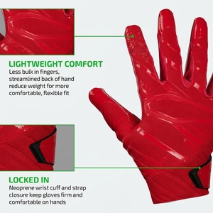 Gants de football américain pour jeunes et adultes, design personnalisé, respirants, adhérence collante, durables, légers, pour receveurs. - Product Image 4