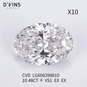 D'vins Jewels Bijoux Personnalisés Diamant de laboratoire CVD ovale taille F VS1 10,48 carats Fancy Light - Product Image 6