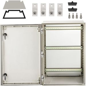 Armadio Elettrico NEMA 4X in Acciaio e Fibra di Vetro 24 X 16 X 9 Piedi IP67 Impermeabile e Antipolvere per Uso Esterno/Interno - Product Image 1