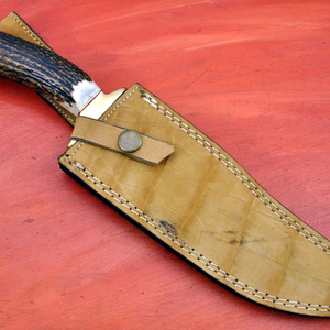 Couteau de chasse à lame fixe durable en acier inoxydable, couteau de survie en plein air avec poignée antidérapante confortable pour le camping et la pêche - Product Image 6
