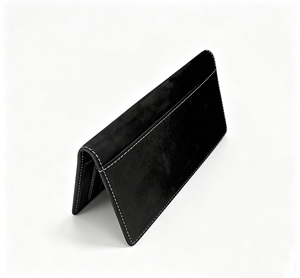 [In Stock][Retail Price] Castello Genuine Nubuck Leather Long Wallet Open Closure Men's Women's Unisex Black Brown Polyester - Product Image 2