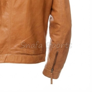 Veste de moto en cuir classique au design personnalisé, patch logo OEM, veste de course en cuir à vendre en gros - Product Image 5