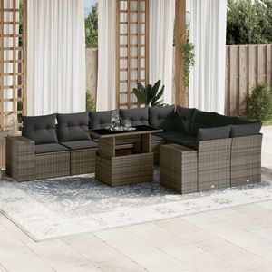 Ensemble de canapés de jardin en rotin gris 6 places, résistant aux intempéries, mobilier d'extérieur au design contemporain - Product Image 1