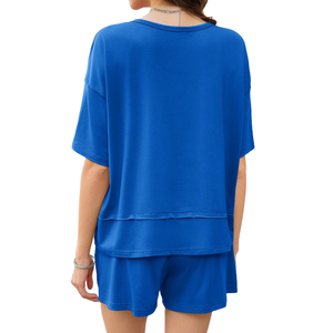 Women's Solid High Waist Shorts Summer Oversize <b>Set</b> Lightweight Eco-friendly 100% Cotton Street Fashion Wear Women's <b>Sets</b> - Product Image 2