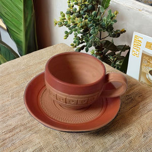 Modern Design 200ml Ceramic Tea Coffee <b>Cup</b> Coaster Matte Finish Pottery for Personal Commercial Use for Breakfast Tea Coffee - Product Image 1