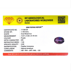 Natural Oval Cut Amethyst 5.75 Carat Loose Gemstone for Fine Jewelry - Product Image 4