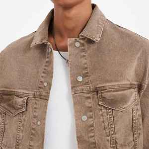 High Quality <b>Lightweight</b> Men's <b>Denim</b> <b>Jacket</b> Plain Dyed Breathable Waterproof Winter Casual Wear <b>Denim</b> Men's <b>Jackets</b> - Product Image 6