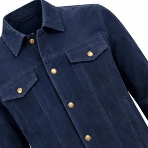 Chaqueta Premium Vintage Azul Marino de Lona con Cremallera Estilo Western para Hombre, Venta al por Mayor, Cortavientos, Transpirable, Servicio OEM - Product Image 6