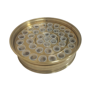 PREMIUM DELUXE GOLD PVD COATED HOLY COMMUNION SINGLE TRAY 40 CUPS LID STAINLESS STEEL GOLD FINISH CHURCH USE MICROWAVE UNSAFE - Product Image 1