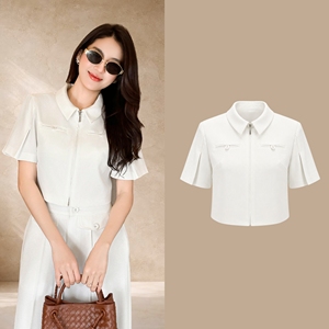 Blusa Elegante Blanca para Mujer con Cierre Frontal, Estilo Oficina, Casual de Negocios, Cómoda, Tipo Croptop, ODM OEM LEX - Product Image 1