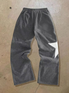 Men's Casual Solid Color Drawstring Sweatpants Streetwear Gym <b>Pants</b> Mid Waist XL Size Flat Front Straight Pattern Star <b>Pants</b> - Product Image 6