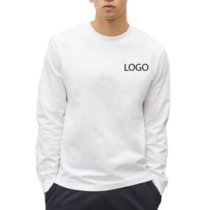 เสื้อยืดคอกลมแขนยาวผู้ชายสไตล์ลำลองทันสมัยใส่ได้ทุกวัน ดีไซน์เรียบง่ายคลาสสิก ทรงโอเวอร์ไซส์ ผลิตจากผ้าฝ้าย/โพลีเอสเตอร์ ราคาขายส่ง - Product Image 1