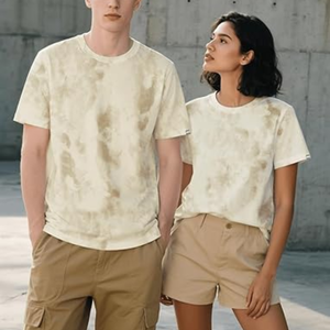 Camiseta de Cuello Redondo para Hombre, Ligera, de Manga Corta, con Estampado Moderno, Estilo Hipster, Tie Dye, Informal, para Usar en la Calle - Product Image 5