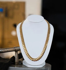 Cadena fina de plata de ley S925, joyería chapada en oro de 12 mm, cadena cubana grande y lisa estilo Miami para hombre, collares elegantes. - Product Image 1