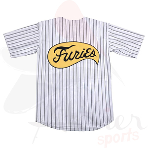 Wholesale Baseball Jerseys and <b>Pants</b> Full Sets High Quality Button <b>Down</b> Short Sleeves Pinstripes Baseball Jersey - Product Image 3