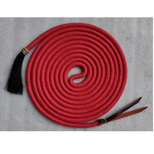 Rênes en Mecate tressées à la main, rênes de dressage, nœuds naturels et de couleur marron : Nylon marron de qualité supérieure - Cuir brut pour chevaux - Product Image 1