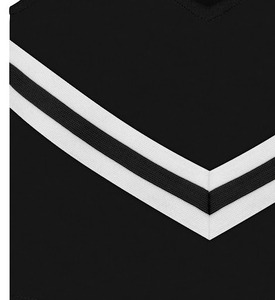 Ensemble d'uniformes de cheerleading en polyester/rayonne noir avec bordure blanche, tissu de 360 g pour enfants - Product Image 2