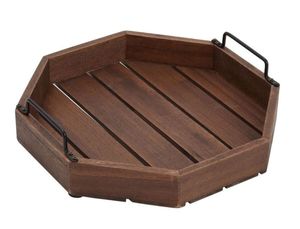 Round Wooden Serving Tray Handmade Polished Minimalist Design Solid Color Dishes & <b>Plates</b> - Product Image 4