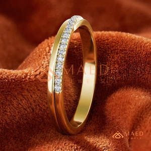 แหวนทองคำ 14K ประดับเพชร ดีไซน์คลื่นสุดหรู แหวนแต่งงานสำหรับผู้หญิง เครื่องประดับวันครบรอบสุดพิเศษ - Product Image 1