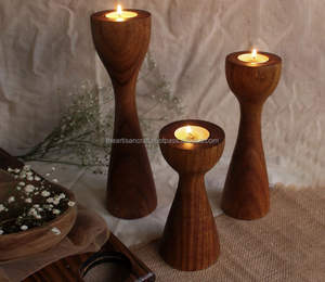 Candelero de madera ecológico de la mejor calidad hecho a mano para decoración del hogar - Product Image 3