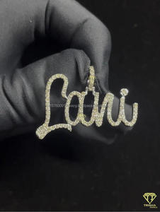 Pendentif personnalisé « Louni » serti de diamants de laboratoire, collier hip-hop pour homme et femme - Product Image 2