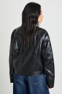 Blouson de moto en polyester pour femme, collection Printemps 2026, noir et marron, grandes tailles, style pakistanais, tricoté, pour l'hiver - Product Image 2