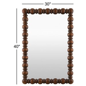 Turned Wood <b>Frame</b> Wall <b>Mirror</b> – Rustic Handcrafted Wooden Decorative <b>Mirror</b> for Living Room & Home Decor - Product Image 3