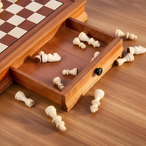 ILAHI's Eco-Friendly Rustic Polished Rectangle <b>Chess</b> <b>Board</b> Game 100% Handmade Pure Wood Animal/Love Style Customized Size <b>Chess</b> - Product Image 4