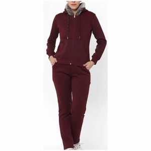 Survêtement zippé pour femme, tendance, uni, respirant, doux, coupe classique, en polyester et élasthanne. - Product Image 1