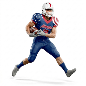 American Flag Printed Football Uniform Premium Quality Moisture Wicking V Shaped Neck Jersey with Protective Pads at Wholesale - Product Image 4