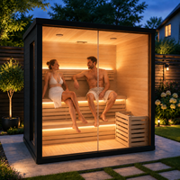 Sauna finlandais moderne en bois élégant Kaitong, électrique, pour 2, 4 ou 6 personnes, en cèdre rouge, finition extérieure, sauna sec
