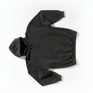 Sudadera con Capucha para Hombre, Corte Regular, Color Negro Sólido, Mezcla de Poliéster/Algodón, Secado Rápido, Ecológica, Transpirable, Informal de Invierno - Product Image 3