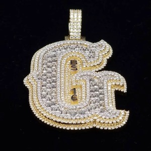 Men Charms Jewelry Iced Out Custom Hip Hop <b>Pendant</b> Lab Diamond 925 Sterling <b>Silver</b> VVS Moissanite Name Letter <b>Initial</b> <b>Pendant</b> - Product Image 2