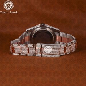 Charm Jewells – montre mécanique de luxe pour hommes, en acier inoxydable, boîtier carré, cadran analogique de 40mm, verre, fermoir papillon, 10 bars, date automatique - Product Image 3