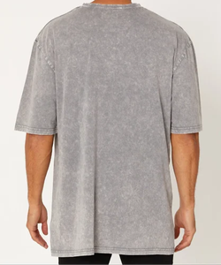 Camiseta de algodón 100% con hombros caídos de gran tamaño, camiseta de manga corta con cuello redondo, camiseta de talla grande para hombre con hombros caídos - Product Image 4