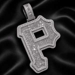 Hip Hop Pendant 925 Sterling Silver VVS Round Brilliant Cut Moissanite Diamond Iced Out Pendant Unisex Wear - Product Image 3