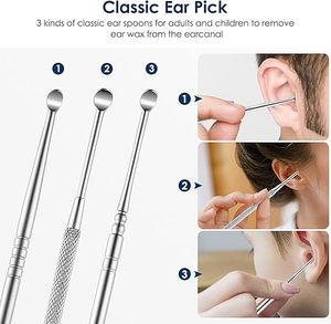 Ear Wax <b>Removal</b> Kit Ear Cleaning <b>Tool</b> Set with a Cleaning Brush and Storage Box Ear Cleaning <b>Tools</b> Best Quality 6 Pcs Set - Product Image 3