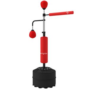 Supporto per Sacco da Boxe 4-in-1 con Altezza Regolabile, 2 Speedball, Barra Relax a 360 Gradi, Sacco Rivestito in Pelle PU - Rosso - Product Image 1