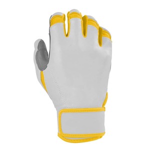 Gants de frappe blancs avec garniture orange, en cuir rembourré, fermeture auto-agrippante, pour l'entraînement, unisexe adulte - Product Image 3
