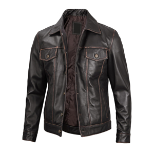Men's Black PU <b>Leather</b> Casual <b>Jacket</b> Moto Biker Style Stand Collar Zipper Closure Regular Fit Winter Windproof Breathable - Product Image 2