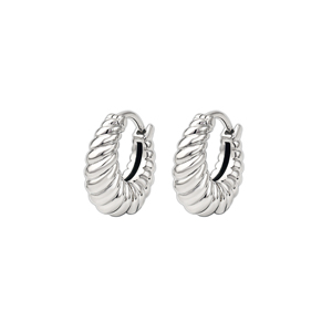 Handcrafted bohemian sterling silver hoop <b>earrings</b> with ethnic artisan design lightweight statement jewelry for women gift - Product Image 3