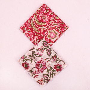 Bandana carrée artisanale imprimée au bloc de Jaipur – Foulard multifonctionnel pour la tête et le cou, respectueux de l'environnement - Product Image 2