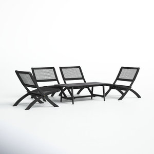 Groupe de sièges de meubles de patio sans bras, 5 pièces - Product Image 3