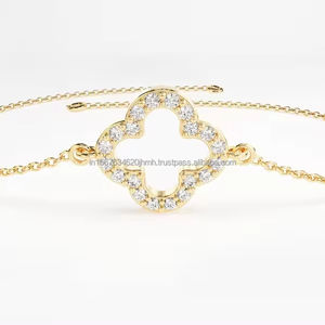 สร้อยข้อมือเพชรกลม14K สำหรับผู้หญิงที่ได้รับการรับรองการรับรอง IGI/GIA สำหรับการหมั้นหรืองานแต่งงาน - Product Image 1