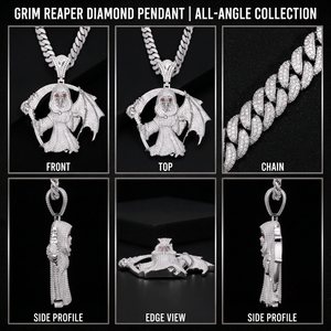 Collar de Plata con Colgante de Guadaña de la Muerte de Lujo, Estilo Hip Hop, Personalizado, con Moissanita Iced Out, Venta al por Mayor - Product Image 6