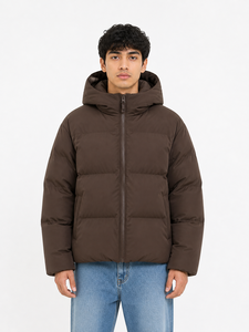 Men Hooded Puffer Jacket <b>Winter</b> Warm Quilted Jacket Lightweight Insulated Jacket Full Zip Hoodie Jacket Casual <b>Winter</b> Men Solid - Product Image 1