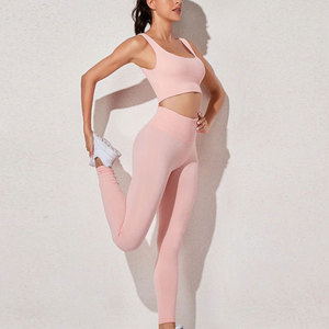 Nouvel ensemble de yoga professionnel pour femme 2026 – Design uni, éco-responsable, en Spandex/Polyester, 2 pièces, vente en gros, tendance pour l'entraînement - Product Image 4