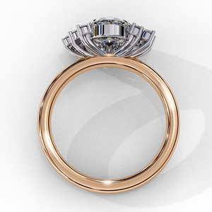 Round Cut Diamond Engagement Ring with Cluster Side <b>Stones</b> - Product Image 4